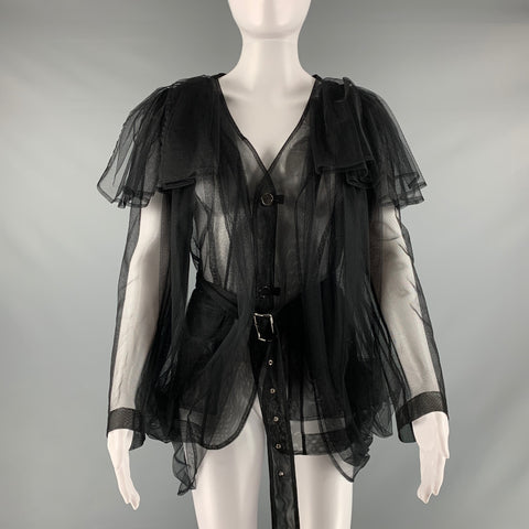 COMME des GARCONS Size M Black Polyester See Through Jacket