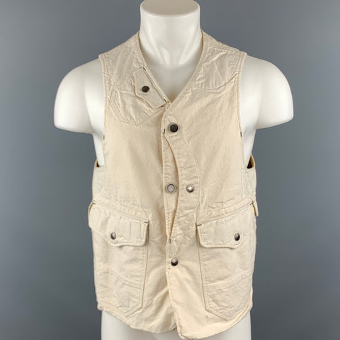 ENGINEERED GARMENTS M Chaleco de algodón sólido blanco roto