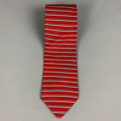 SAVILE ROW Red Stripe Silk Tie