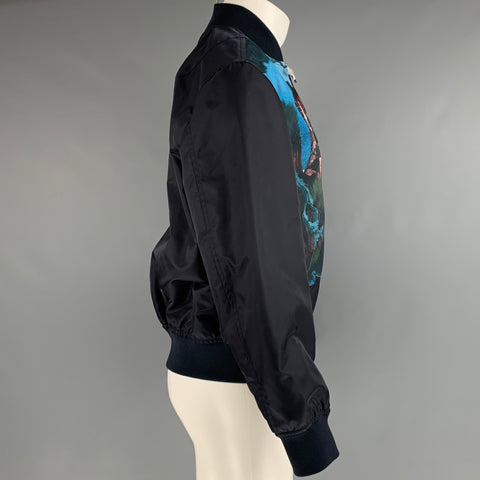 VALENTINO Taille 36 Blouson Bomber Graphique Marine
