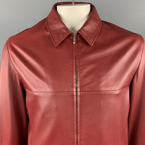 FRATELLI ROSSETTI L Red Leather Full Zip  Jacket