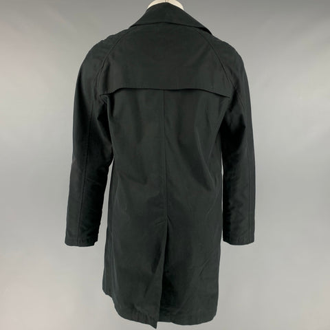 ADAM KIMMEL Size M Black Cotton Double Breasted Trenchcoat