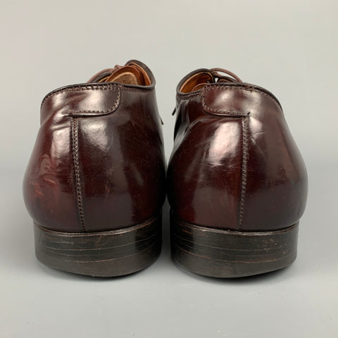 ALLEN EDMONDS Size 13.5 Color 8 Cordovan Leather Cap Toe Lace Up Shoes