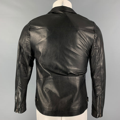 MATTISON Size 36 Black Leather Biker Jacket