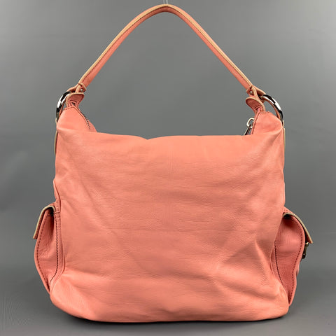 MARC JACOBS Pink Contrast Stitch Leather Top Handles Handbag