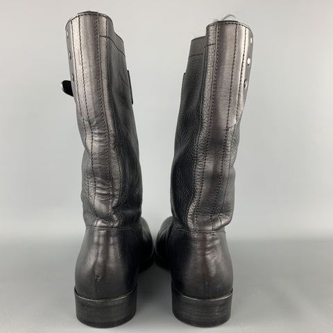 GUCCI by TOM FORD Hombre Talla US 8 / UK 7.5 D Botas de becerro con forro de piel de cuero negro