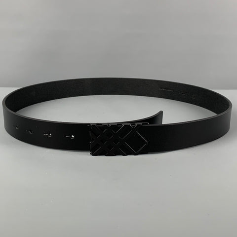 BURBERRY Size 35 Black Leather Belt