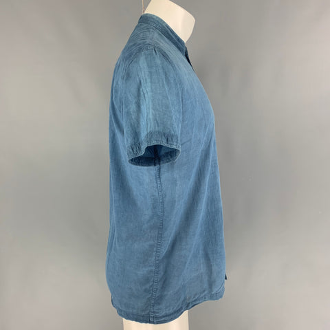 INDUSTRY OF ALL NATIONS Size M Blue Cotton Short Sleeve Shirt