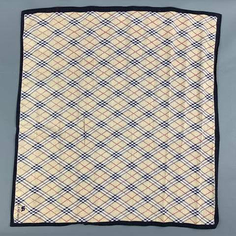 VALENTINO Beige Plaid Cotton Pocket Square