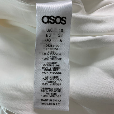 ASOS Size 6 Cream Viscose Spaghetti Straps Long Dress