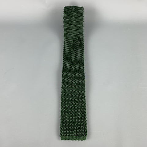 CHARVET Knitted Forest Green Textured Silk Tie