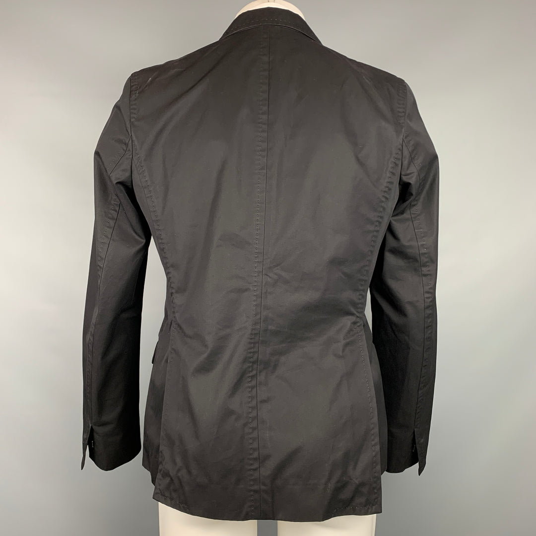 DSQUARED2 Size 40 Black Cotton Peak Lapel Sport Coat