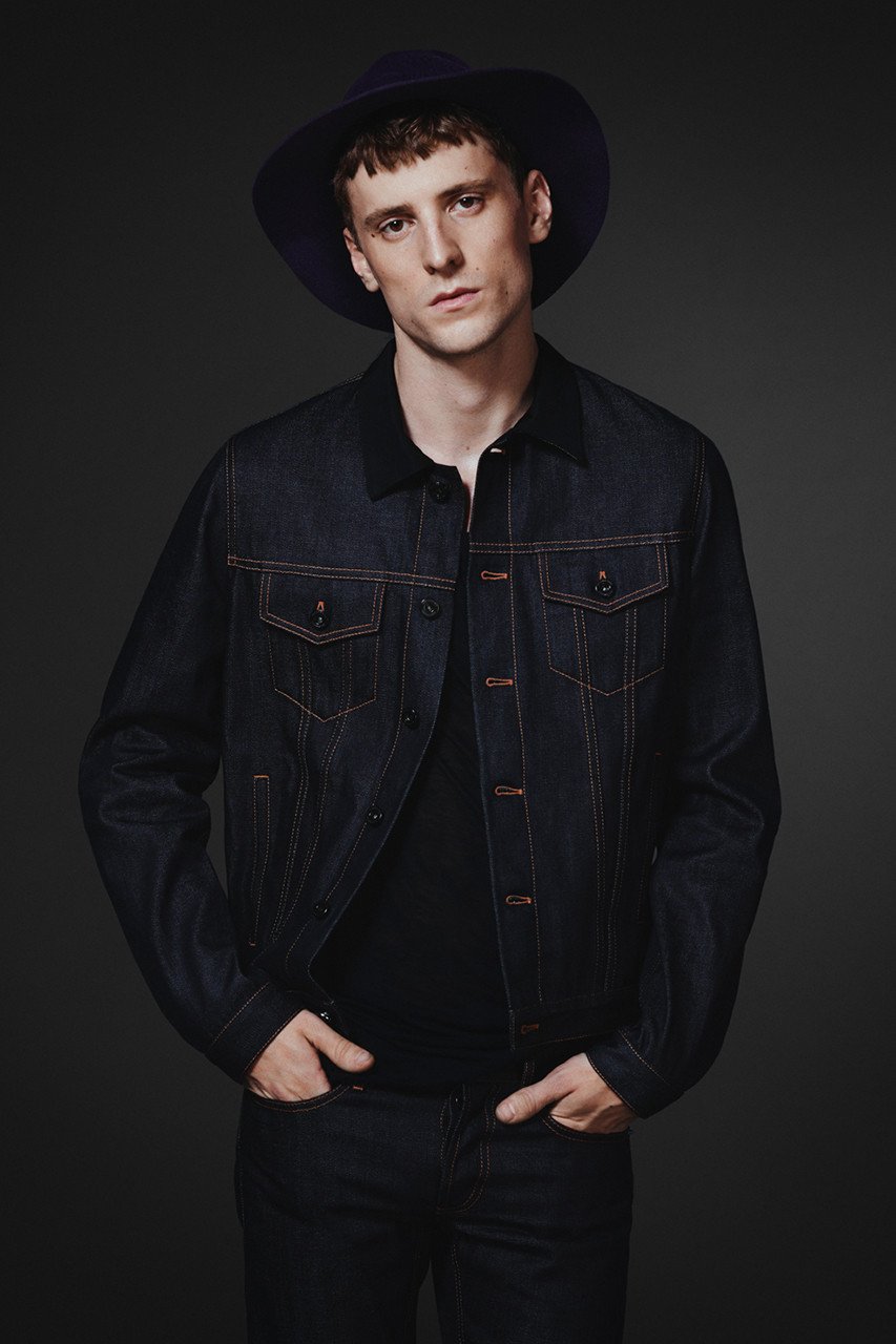 BURBERRY PRORSUM Spring 2015 Size 38 Indigo Blue Denim Silk