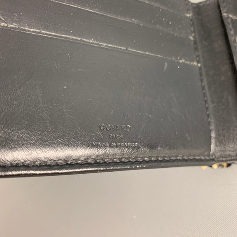 90's GOYARD Black White Monogram Leather JFK Wallet