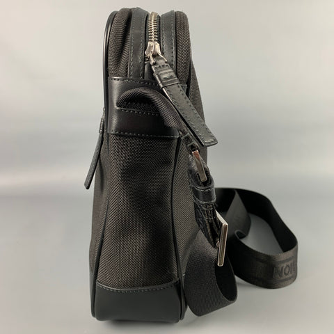 MONT BLANC Black Mixed Materials Canvas Leather Briefcase