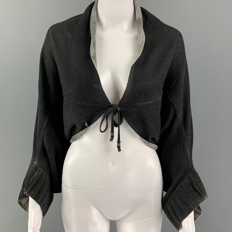HENRY BEGUELIN Size M Grey Cashmere Shrug Cardigan