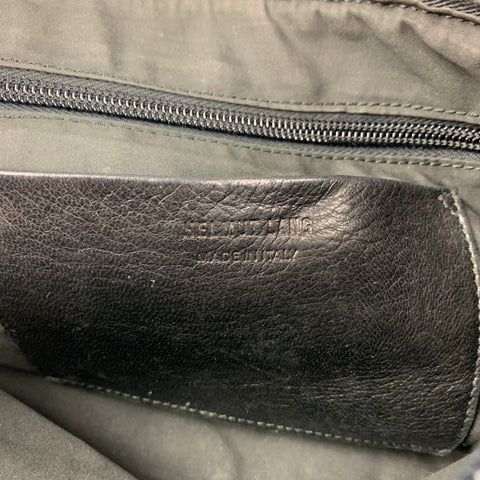 Vintage HELMUT LANG Black Perforated Leather Shoulder Handbag