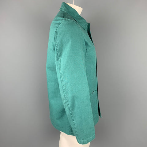 VETRA Taille XL Veste de travail en coton sarcelle avec poche plaquée