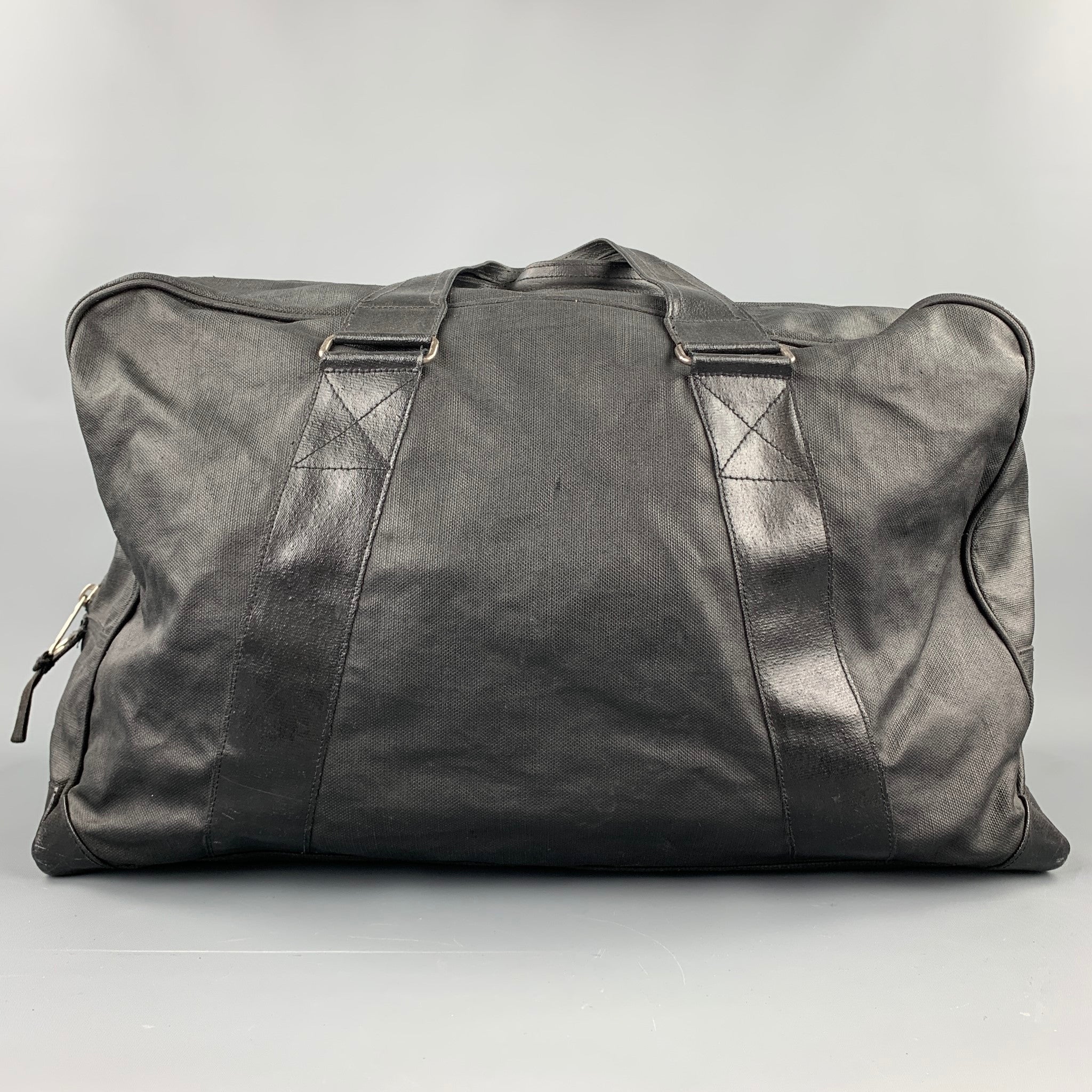 DRIES VAN NOTEN Black Coated Canvas Rectangle Duffle Bag – Sui