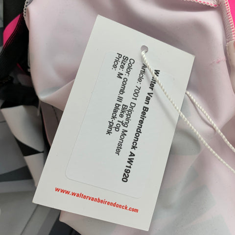 WALTER VAN BEIRENDONCK FW19 Size M Black Pink Monster Graphic Jersey Bike Top