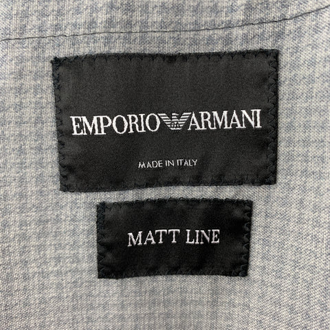 EMPORIO ARMANI Grey Houndstooth Size 36 Wool Double Breasted Suit