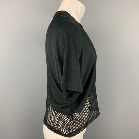 LINDER Camiseta de manga corta de poliéster de malla negra Talla XS