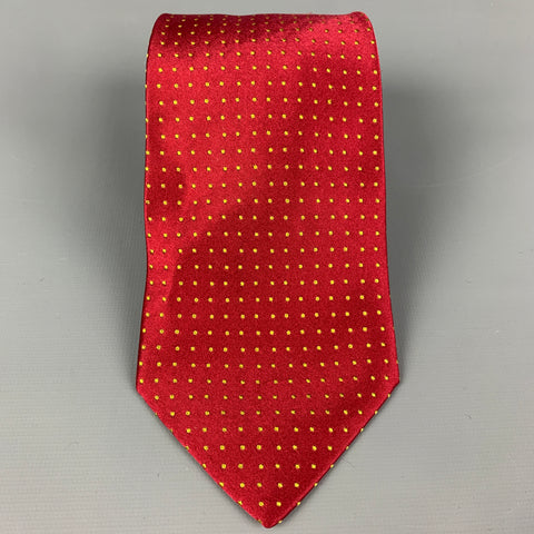 CHARVET Red Yellow Dots Silk Tie