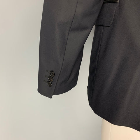 VERSACE COLLECTION Size 42 Black Polyamide Notch Lapel Sport Coat
