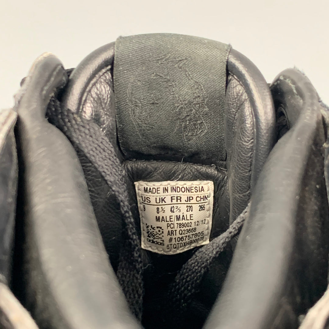 JEREMY SCOTT x ADIDAS Size 9 Black Patent Leather High Top Sneakers
