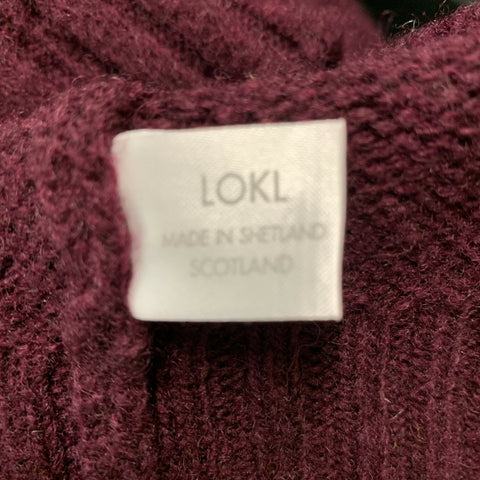 J. PRESS Size S Burgundy Knitted Wool Crew-Neck Sweater