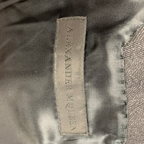 ALEXANDER MCQUEEN FW 09 Size 40 Charcoal Quilted Wool Notch Lapel Sport Coat
