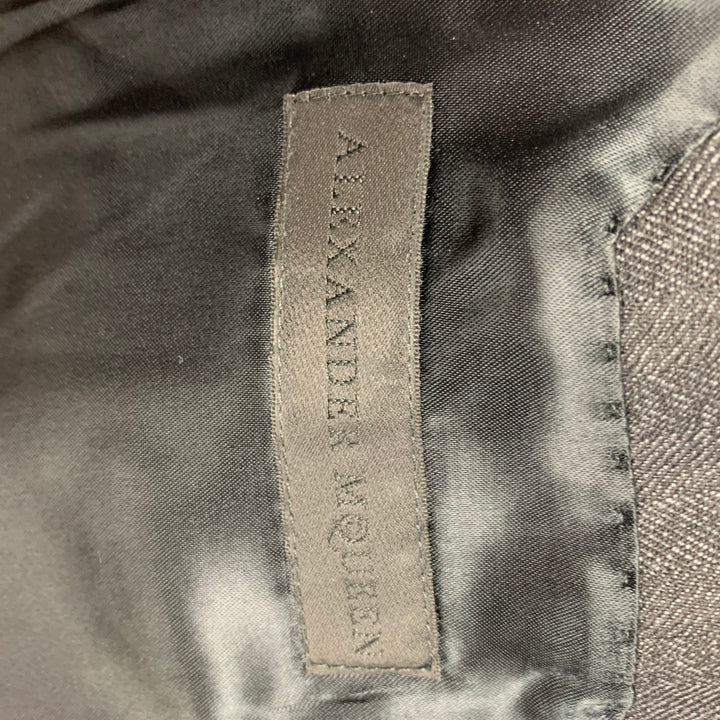 ALEXANDER MCQUEEN FW 09 Size 40 Charcoal Quilted Wool Notch Lapel Sport Coat