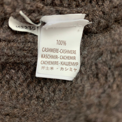BRUNELLO CUCINELLI Size 42 Brown Cable Knit Cashmere Zip Up Jacket