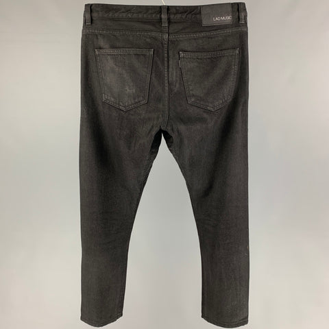 LAD MUSICIAN Size 30 Black Cotton Zip Fly Jeans