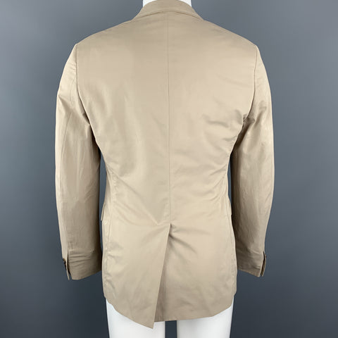 PRADA Size 38 Khaki Beige Cotton Blend Notch Lapel Sport Coat