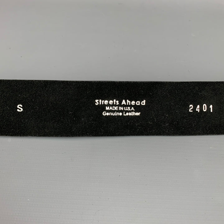 STREETS AHEAD Size S Black Textured Leather Belt