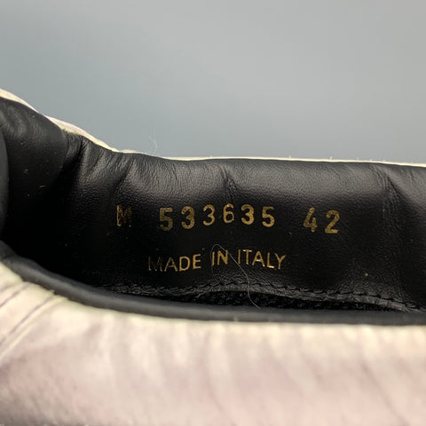 SAINT LAURENT Talla 9 Zapatillas altas de cuero envejecido plateadas