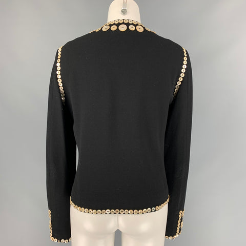 Vintage CHEAP and CHIC by MOSCHINO Size 10 Black Wool Applique Jacket