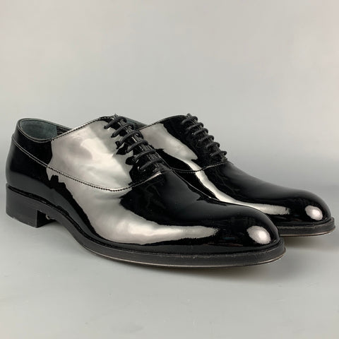 PAUL SMITH Taille 8 Chaussures à lacets en cuir verni noir