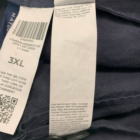 120% LINO Size 46 Navy Linen Notch Lapel Sport Coat