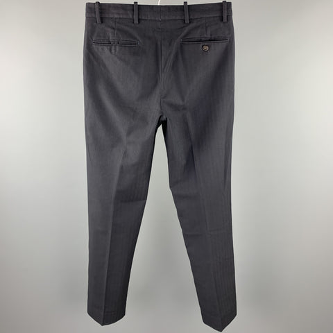 ETRO Size 30 Black Cotton / Wool Zip Fly Dress Pants