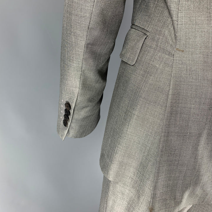 PRADA Taille 36 Costume à revers cranté en laine et soie gris clair