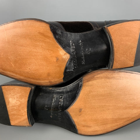 DSQUARED2 Chaussures à lacets en velours à bout d'aile marron en matériaux mélangés taille 9
