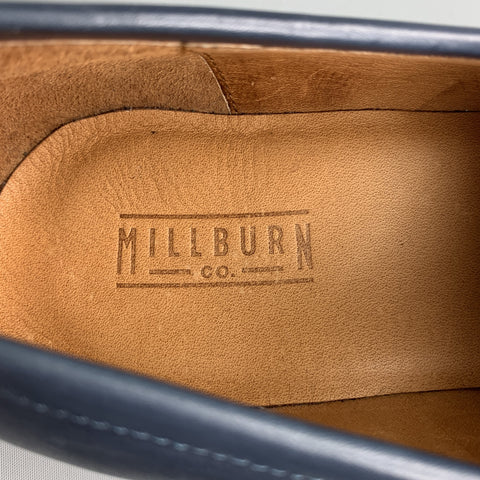 MILLBURN CO. Size 7 Navy Mixed Materials Leather Slip On Loafers