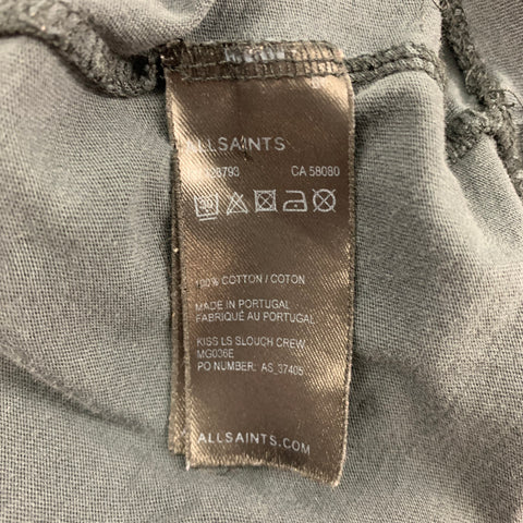 ALLSAINTS Size XXL Gray Black Graphic Cotton Scoop Neck T-shirt