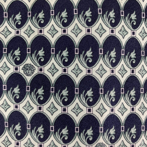 GIANNI VERSACE Navy Print Silk Tie