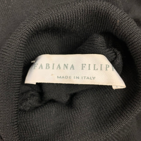 FABIANA FILIPPI Taille S Pull à col roulé en laine mérinos noir et marron