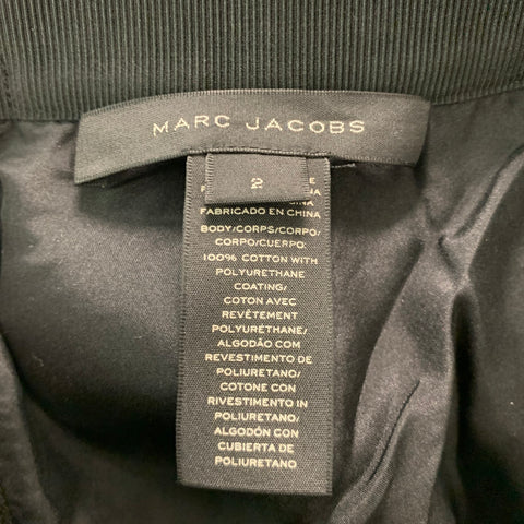 MARC JACOBS Falda acampanada lisa de algodón revestido en rojo y negro talla 2
