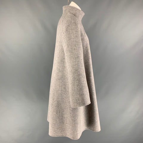 CAROLINA HERRERA Talla XS Abrigo raglán jaspeado de lana gris morado