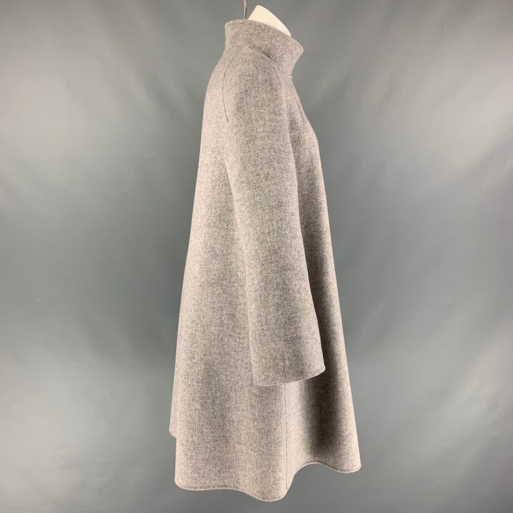 CAROLINA HERRERA Size XS Grey Purple Wool Heather Raglan Coat